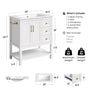 Sikaic Sink cabinet & vanity 30 Inch Bathroom Vanity with Sink & Towel Holder White White / Engineered Wood / Modern