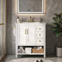 Sikaic Sink cabinet & vanity 30 Inch Bathroom Vanity with Sink & Towel Holder White White / Engineered Wood / Modern