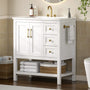 Sikaic Sink cabinet & vanity 30 Inch Bathroom Vanity with Sink & Towel Holder White White / Engineered Wood / Modern