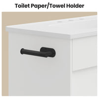 Sikaic Sink cabinet & vanity 37 inch Bathroom Vanity with Sink & 5-Drawer Storage White White / Engineered Wood / Modern