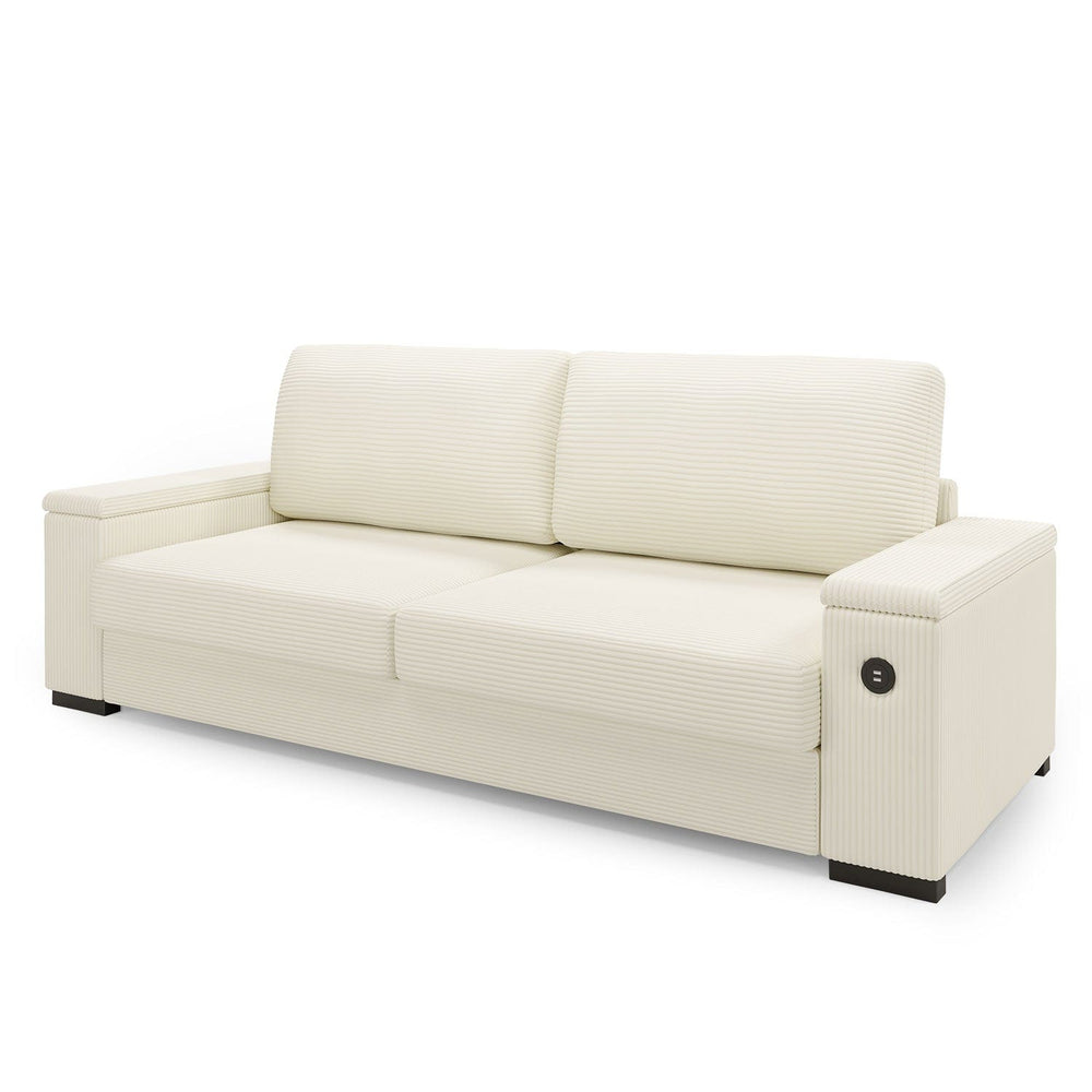 Sikaic Sofa Oversized Love Seat Corduroy Sofas Beige Beige / Corduroy / Modern