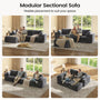 Sikaic Sofa Sikaic Boneless Modular Sectional Corduroy Sofa with Reversible Chaise Grey Grey / Corduroy / Modern