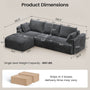Sikaic Sofa Sikaic Boneless Modular Sectional Corduroy Sofa with Reversible Chaise Grey Grey / Corduroy / Modern
