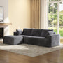 Sikaic Sofa Sikaic Boneless Modular Sectional Corduroy Sofa with Reversible Chaise Grey Grey / Corduroy / Modern