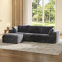 Sikaic Sofa Sikaic Boneless Modular Sectional Corduroy Sofa with Reversible Chaise Grey Grey / Corduroy / Modern