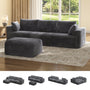 Sikaic Sofa Sikaic Boneless Modular Sectional Corduroy Sofa with Reversible Chaise Grey Grey / Corduroy / Modern