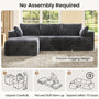 Sikaic Sofa Sikaic Boneless Modular Sectional Corduroy Sofa with Reversible Chaise Grey Grey / Corduroy / Modern