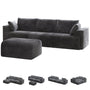 Sikaic Sofa Sikaic Boneless Modular Sectional Corduroy Sofa with Reversible Chaise Grey Grey / Corduroy / Modern