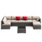 Sikaic Sofa 8PCS Rattan Outdoor Sofas Set Beige Red Beige / Metal / Modern