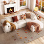 Sikaic Sofa Sikaic Modular Sectional Chenille Sofa with Reversible Chaise White White / Chenille / Modern