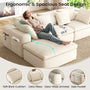 Sikaic Sofa Sikaic Modular Tri-Seat Sectional Chenille Sofa with Reversible Chaise White White / Chenille / Modern