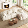 Sikaic Sofa Sikaic Modular Tri-Seat Sectional Chenille Sofa with Reversible Chaise White White / Chenille / Modern