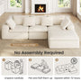 Sikaic Sofa Sikaic Modular Tri-Seat Sectional Chenille Sofa with Reversible Chaise White White / Chenille / Modern