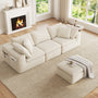Sikaic Sofa Sikaic Modular Tri-Seat Sectional Chenille Sofa with Reversible Chaise White White / Chenille / Modern