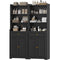 Sikaic Storage Cabinet 2PCS 73.2 Inches Storage Cabinets with Doors and Drawer Black Black / Engineered Wood / Modern