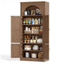 Sikaic Storage Cabinet 71'' Tall Kitchen Pantry Storage Cabinet with Adjustable Shelves Brown Brown / Engineered Wood / Farmhouse
