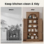 Sikaic Storage Cabinet 71'' Tall Kitchen Pantry Storage Cabinet with Adjustable Shelves Brown Brown / Engineered Wood / Farmhouse