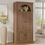 Sikaic Storage Cabinet 71'' Tall Kitchen Pantry Storage Cabinet with Adjustable Shelves Brown Brown / Engineered Wood / Farmhouse