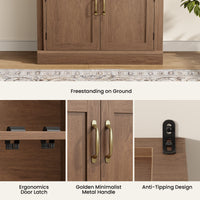 Sikaic Storage Cabinet 71'' Tall Kitchen Pantry Storage Cabinet with Adjustable Shelves Brown Brown / Engineered Wood / Farmhouse