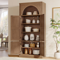 Sikaic Storage Cabinet 71'' Tall Kitchen Pantry Storage Cabinet with Adjustable Shelves Brown Brown / Engineered Wood / Farmhouse