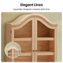 Sikaic Storage Cabinet 70.9" Farmhouse Pantry Cabinet with Mustache Arch & Glass Doors Natural Natural / Engineered Wood / Farmhouse