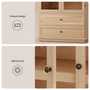 Sikaic Storage Cabinet 70.9" Farmhouse Pantry Cabinet with Mustache Arch & Glass Doors Natural Natural / Engineered Wood / Farmhouse