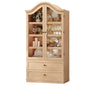 Sikaic Storage Cabinet 70.9" Farmhouse Pantry Cabinet with Mustache Arch & Glass Doors Natural Natural / Engineered Wood / Farmhouse