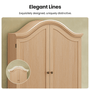Sikaic Storage Cabinet 70.9" Tall Farmhouse Pantry Cabinet with Mustache Arch Natural Natural / Engineered Wood / Farmhouse