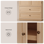 Sikaic Storage Cabinet 70.9" Tall Farmhouse Pantry Cabinet with Mustache Arch Natural Natural / Engineered Wood / Farmhouse