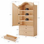 Sikaic Storage Cabinet 70.9" Tall Farmhouse Pantry Cabinet with Mustache Arch Natural Natural / Engineered Wood / Farmhouse