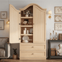 Sikaic Storage Cabinet 70.9" Tall Farmhouse Pantry Cabinet with Mustache Arch Natural Natural / Engineered Wood / Farmhouse