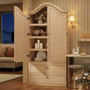 Sikaic Storage Cabinet 70.9" Tall Farmhouse Pantry Cabinet with Mustache Arch Natural Natural / Engineered Wood / Farmhouse