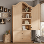 Sikaic Storage Cabinet 70.9" Tall Farmhouse Pantry Cabinet with Mustache Arch Natural Natural / Engineered Wood / Farmhouse