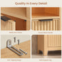 Sikaic Storage Cabinet 71 Inch Tall Bathroom Storage Cabinet with Light Natural Oak Natural / Engineered Wood / Modern