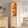 Sikaic Storage Cabinet 71 Inch Tall Bathroom Storage Cabinet with Light Natural Oak Natural / Engineered Wood / Modern