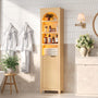 Sikaic Storage Cabinet 71 Inch Tall Bathroom Storage Cabinet with Light Natural Oak Natural / Engineered Wood / Modern
