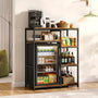 Sikaic Storage Cabinet 41" Mini Fridge Stand with Adjustable Storage Shelves,Rustic Brown Rustic Brown / Rustic / Alloy Steel & Engineered Wood & Metal