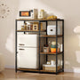 Sikaic Storage Cabinet 41" Mini Fridge Stand with Adjustable Storage Shelves,Rustic Brown Rustic Brown / Rustic / Alloy Steel & Engineered Wood & Metal