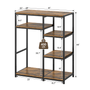 Sikaic Storage Cabinet 41" Mini Fridge Stand with Adjustable Storage Shelves,Rustic Brown Rustic Brown / Rustic / Alloy Steel & Engineered Wood & Metal