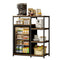 Sikaic Storage Cabinet 41" Mini Fridge Stand with Adjustable Storage Shelves,Rustic Brown Rustic Brown / Rustic / Alloy Steel & Engineered Wood & Metal