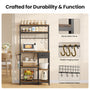 Sikaic Storage Cabinet 30" Kitchen Small Bakers Rack with Power Outlet & LED Light Rustic Brown Rustic Brown / Rustic / Engineered Wood & Steel
