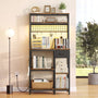 Sikaic Storage Cabinet 30" Kitchen Small Bakers Rack with Power Outlet & LED Light Rustic Brown Rustic Brown / Rustic / Engineered Wood & Steel