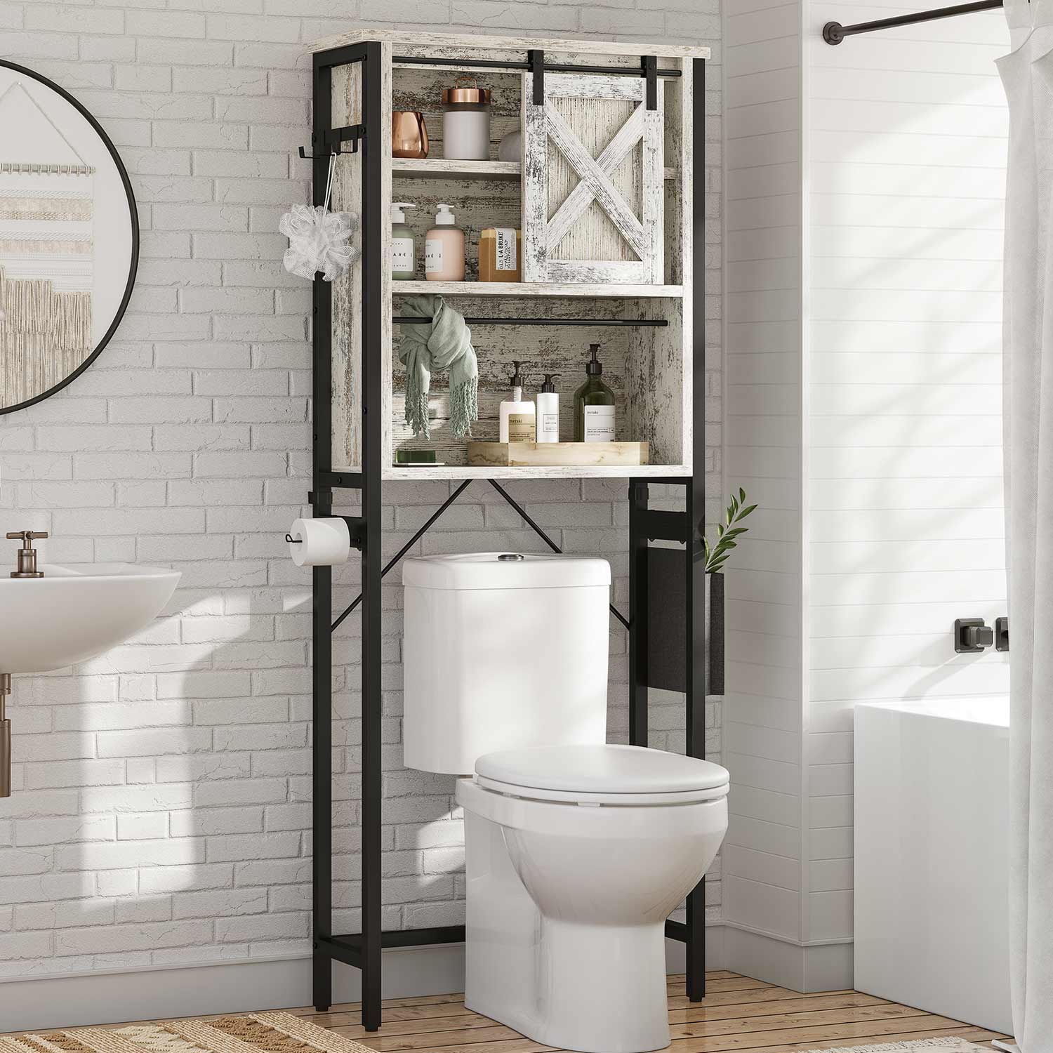 White toilet storage discount