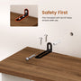 Sikaic Storage Cabinet 44" Wide Coffee Station with Power Outlet & LED Lighting White White / Engineered Wood / Farmhouse