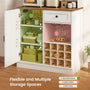 Sikaic Storage Cabinet 57.5" Tall Farmhouse Coffee Bar Cabinet with Storage White White / Engineered Wood / Farmhouse