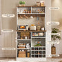 Sikaic Storage Cabinet 57.5" Tall Farmhouse Coffee Bar Cabinet with Storage White White / Engineered Wood / Farmhouse