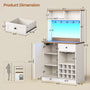 Sikaic Storage Cabinet 57.5" Tall Farmhouse Coffee Bar Cabinet with Storage White White / Engineered Wood / Farmhouse
