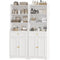 Sikaic Storage Cabinet 2PCS 73.2 Inches Storage Cabinets with Doors and Drawer White White / Engineered Wood / Modern