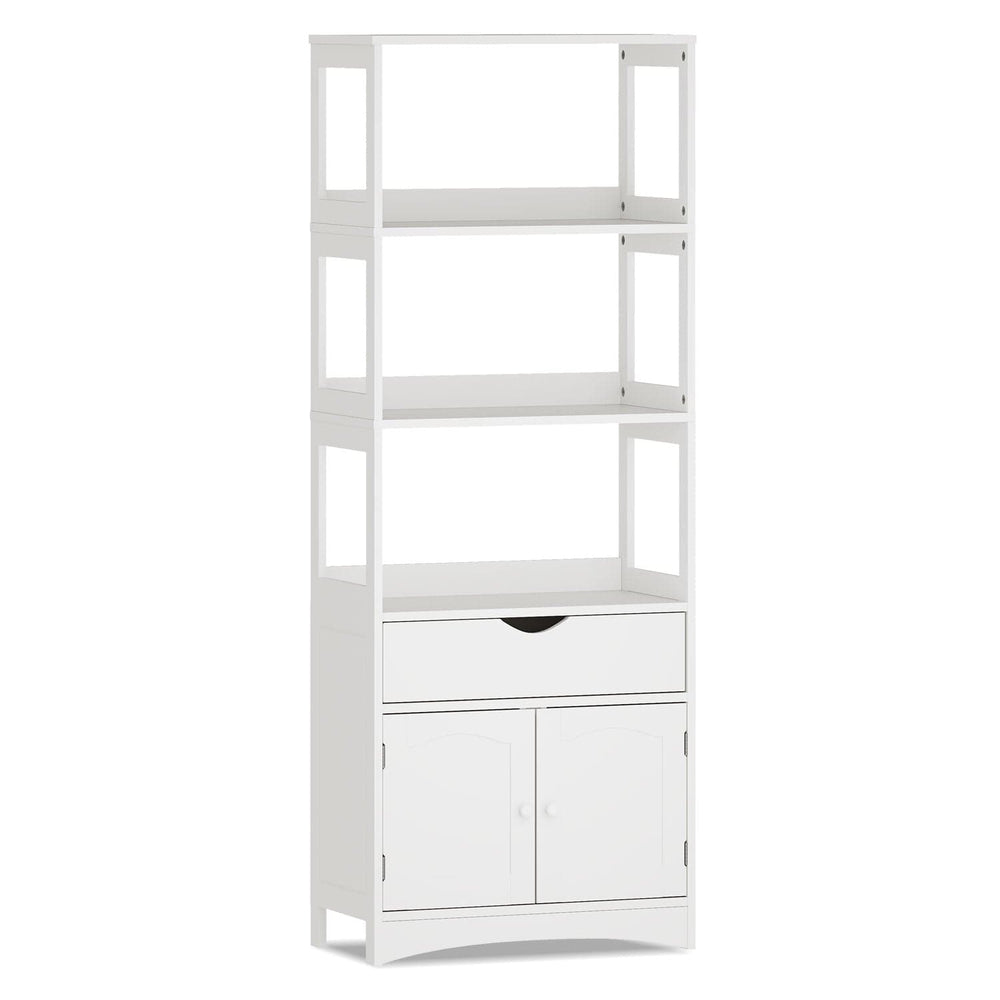 Sikaic Storage Cabinet 64 Inches Freestanding Storage Cabinet Furniture White White / Engineered Wood / Modern