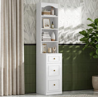 Sikaic Storage Cabinet 67 Inch Tall Bathroom Storage Cabinet with 4 Shelves White White / Engineered Wood / Modern